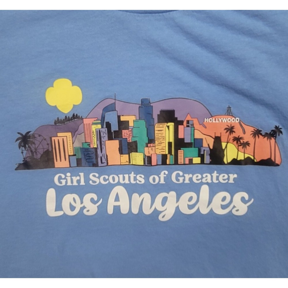 Girl Scouts of Greater Los Angeles T-Shirt Blue Sz Large Graphic Bella‎ + Canvas